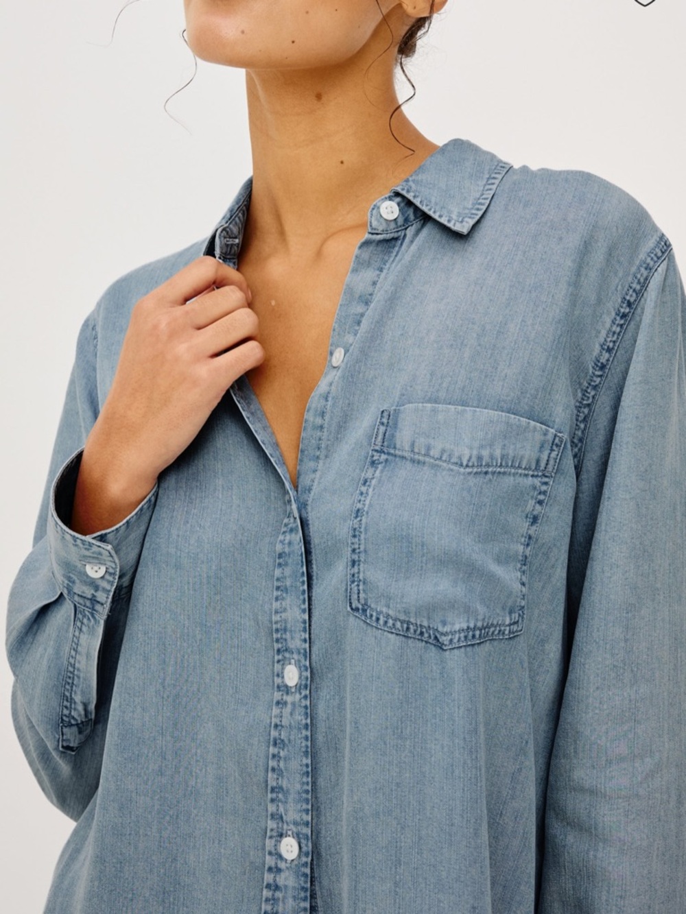 Rails Light Blue Denim Button Down Shirt, XS
